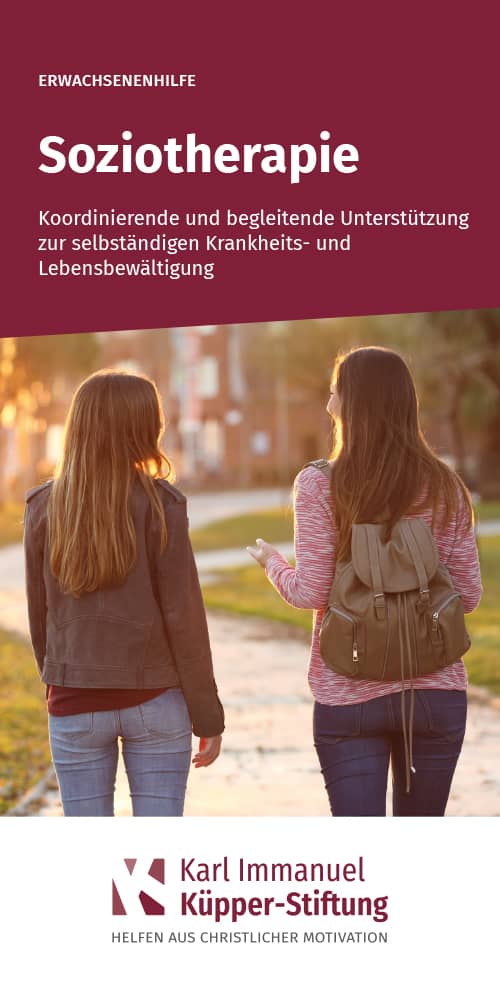 Titelblatt Folder Erwachsenenhilfe - Soziotherapie - Karl Immanuel Kuepper-Stiftung