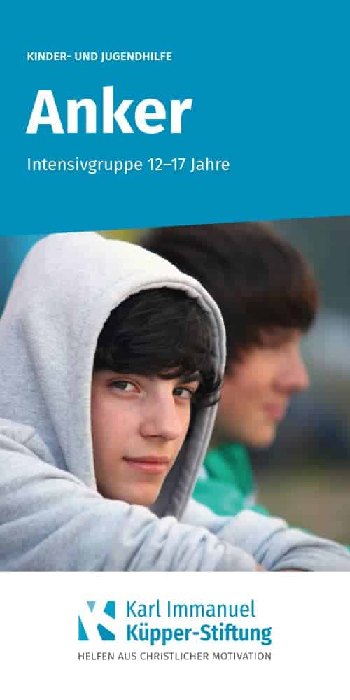 Titelblatt Folder Jugendhilfe - Intensivgruppe 12-17 - Karl Immanuel Kuepper-Stiftung