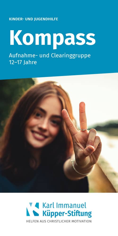 Titelblatt Folder Jugendhilfe - Stationaeres Clearing - Karl Immanuel Kuepper-Stiftung