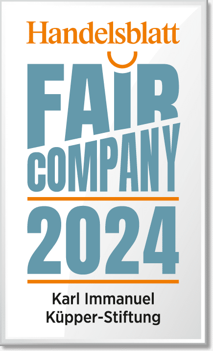 Auszeichnung Fair Company 2024 - Karl Immanuel Kuepper-Stiftung